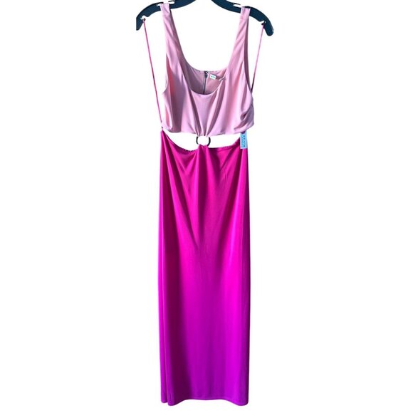 Alice + Olivia Arizona O-Ring Maxi Dress Pink Cutout Size 10 - Picture 8 of 16